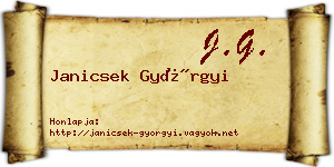 Janicsek Györgyi névjegykártya