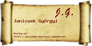 Janicsek Györgyi névjegykártya